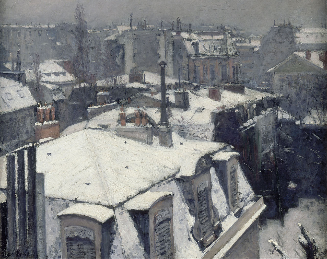 Vue de toits (Effet de neige) by Gustave Caillebotte