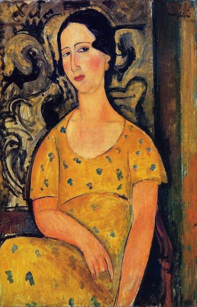 Young Woman in a Yellow Dress (Madame Modot),1918 by Amedeo Modigliani