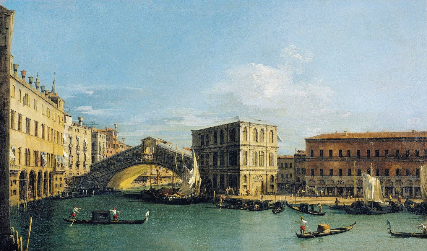 The Rialto bridge from the north in 1726-27 by Canaletto