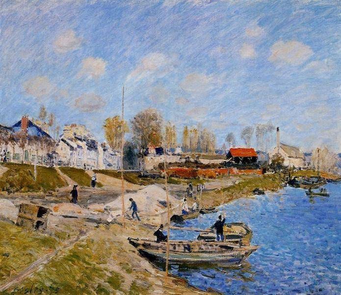 Sand on the Quayside,Port-Marly 1875 by Alfred Sisley