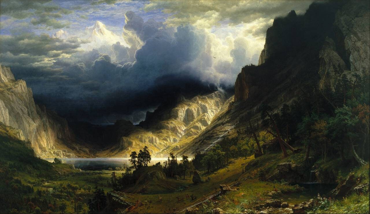 A Storm in the Rocky Mountains 1866 by Albert Bierstadt