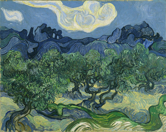 The Olive Trees with the Alpilles in the Background by Vincent van Gogh