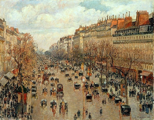 The Boulevard Montmartre,Afternoon sun 1897 by Camille Pissarro