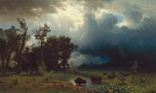 Buffalo Trail,The Impending Storm by Albert Bierstadt