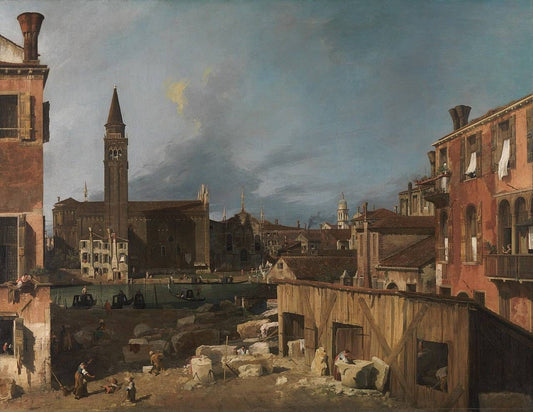 The Stonemason's Yard c.1725 by Canaletto