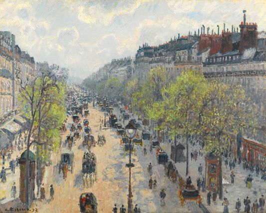 The Boulevard Montmartre,Spring Morning 1897 by Camille Pissarro
