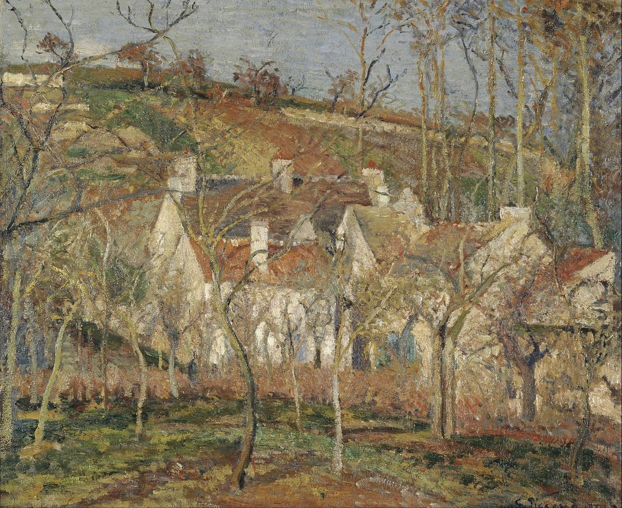 Red Roofs, Corner of a Village, Winter by Camille Pissarro