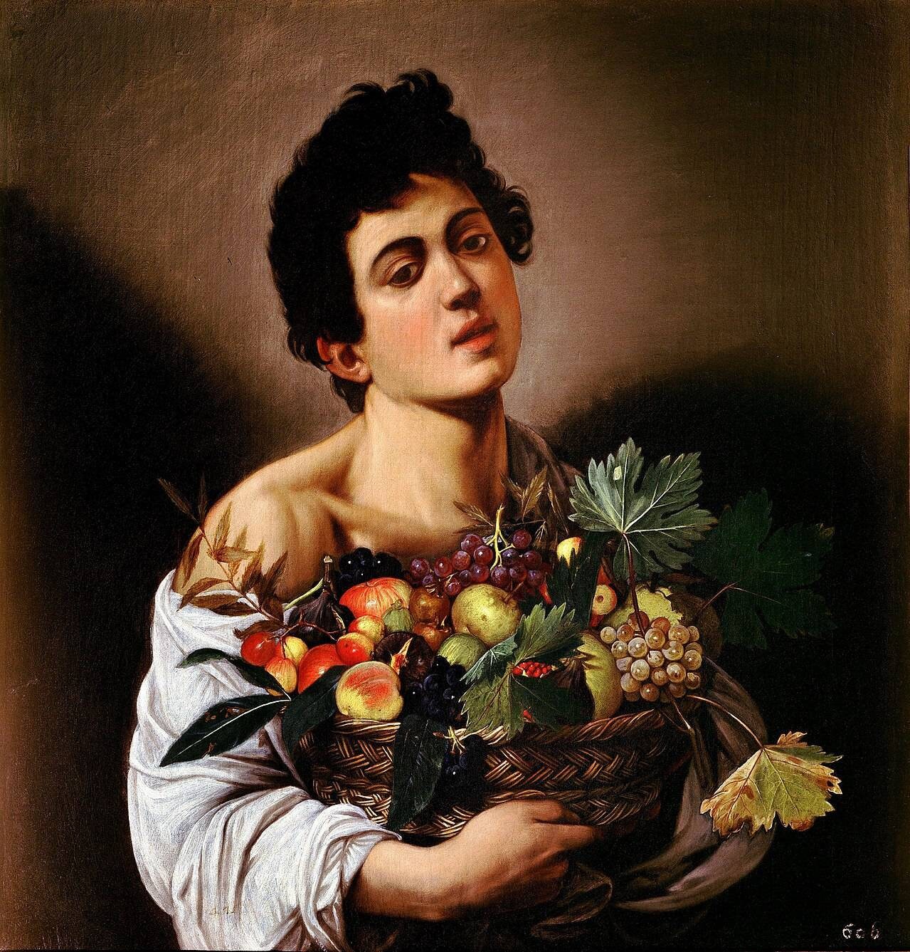 Boy with a Basket of Fruit 1595 by Caravaggio