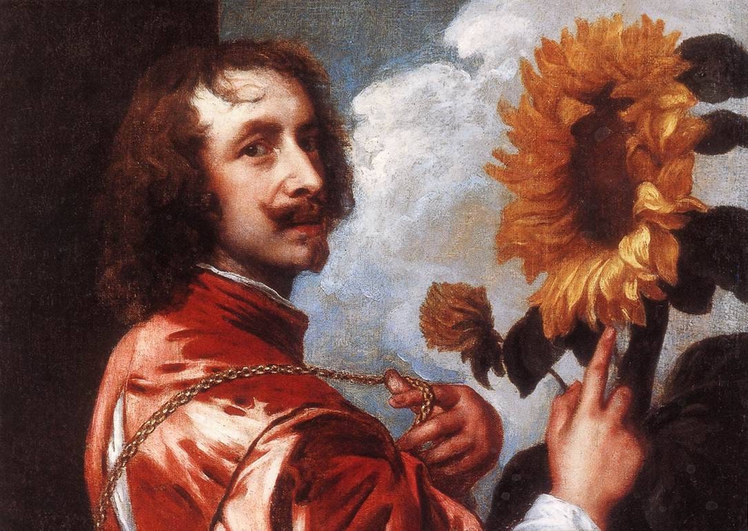Self-portrait with a Sunflower 1633 by Anthony Van Dyck