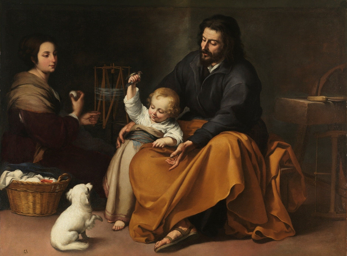 The Holy Family with a Little Bird 1650 by Bartolome Esteban Murillo