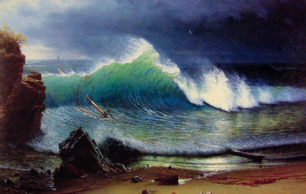 The Shore of the Turquoise Sea 1878 by Albert Bierstadt