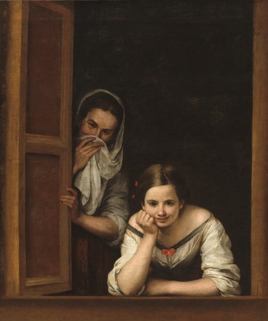 Two Women at a Window 1665-1675 by Bartolome Esteban Murillo