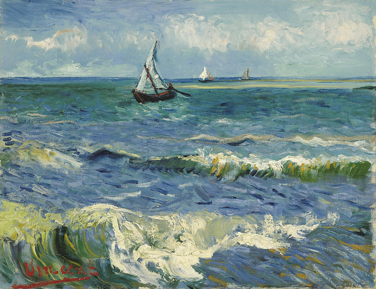 Seascape near Les Saintes-Maries-de-la-Mer by Vincent Van Gogh