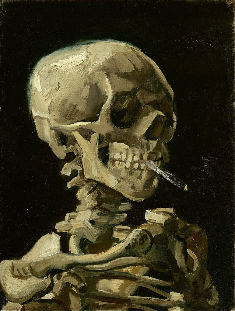 Skull of a Skeleton with a Burning Cigarette by Vincent Van Gogh